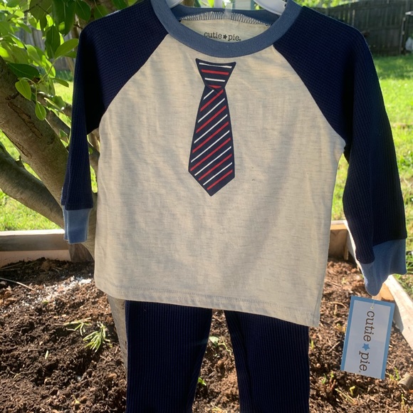 2 Pieces Set Cutie Pie Infant Boys Child Shirt - Picture 4 of 8